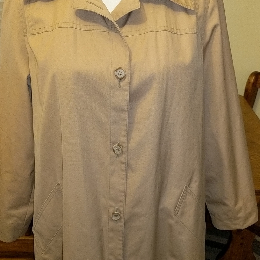 London Fog Dark Khaki Trench Coat (Long) sz 14.5 - Picture 2 of 8